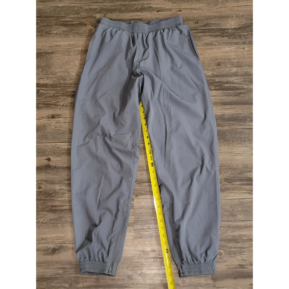 Varsity Spirit Grey Athletic Track Pants Elastic Waist Ankle Zip Joggers M‎